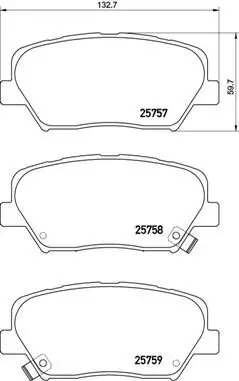 Bremsbelagsatz, Scheibenbremse Vorderachse BREMBO P 30 070X