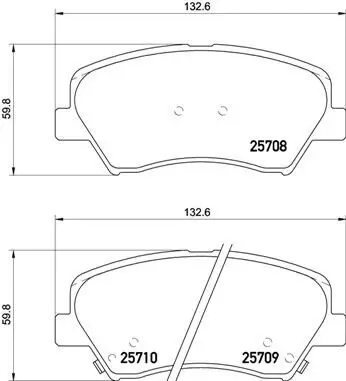 Bremsbelagsatz, Scheibenbremse Vorderachse BREMBO P 30 073X