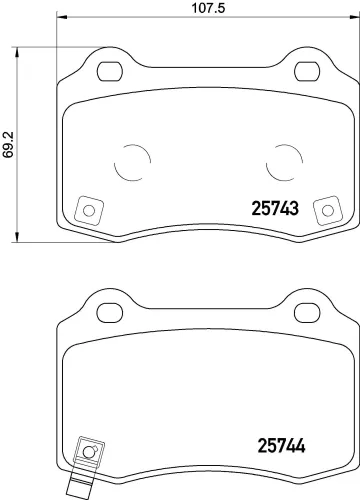 Bremsbelagsatz, Scheibenbremse Hinterachse BREMBO P 30 074E Bild Bremsbelagsatz, Scheibenbremse Hinterachse BREMBO P 30 074E