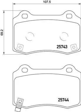 Bremsbelagsatz, Scheibenbremse Hinterachse BREMBO P 30 074 Bild Bremsbelagsatz, Scheibenbremse Hinterachse BREMBO P 30 074