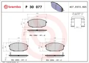 Bremsbelagsatz, Scheibenbremse BREMBO P 30 077