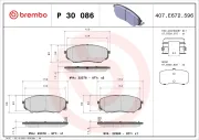 Bremsbelagsatz, Scheibenbremse BREMBO P 30 086