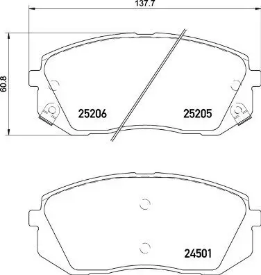 Bremsbelagsatz, Scheibenbremse BREMBO P 30 093X