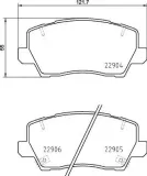 Bremsbelagsatz, Scheibenbremse Vorderachse BREMBO P 30 114