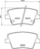 Bremsbelagsatz, Scheibenbremse Hinterachse BREMBO P 30 117