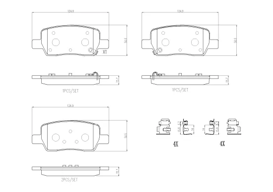 Bremsbelagsatz, Scheibenbremse BREMBO P 30 141 Bild Bremsbelagsatz, Scheibenbremse BREMBO P 30 141
