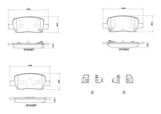 Bremsbelagsatz, Scheibenbremse Hinterachse BREMBO P 30 146 Bild Bremsbelagsatz, Scheibenbremse Hinterachse BREMBO P 30 146