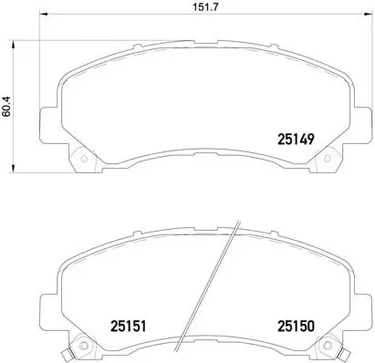 Bremsbelagsatz, Scheibenbremse Vorderachse BREMBO P 34 007 Bild Bremsbelagsatz, Scheibenbremse Vorderachse BREMBO P 34 007