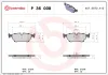 Bremsbelagsatz, Scheibenbremse Hinterachse BREMBO P 36 008 Bild Bremsbelagsatz, Scheibenbremse Hinterachse BREMBO P 36 008