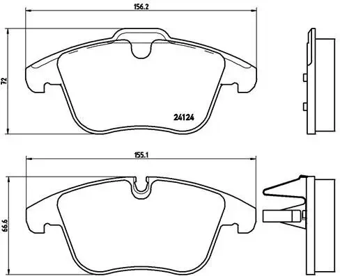 Bremsbelagsatz, Scheibenbremse BREMBO P 36 022