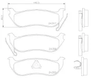 Bremsbelagsatz, Scheibenbremse Hinterachse BREMBO P 37 009