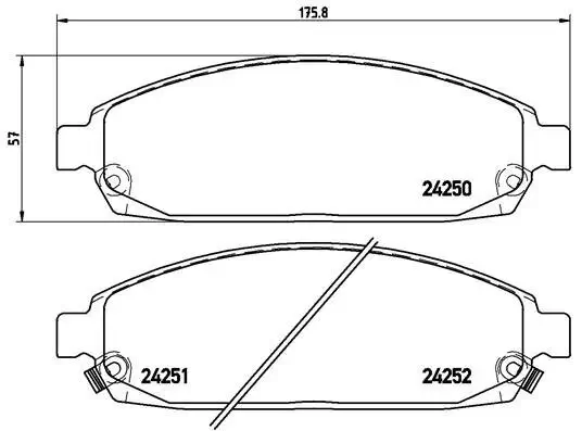 Bremsbelagsatz, Scheibenbremse Vorderachse BREMBO P 37 010