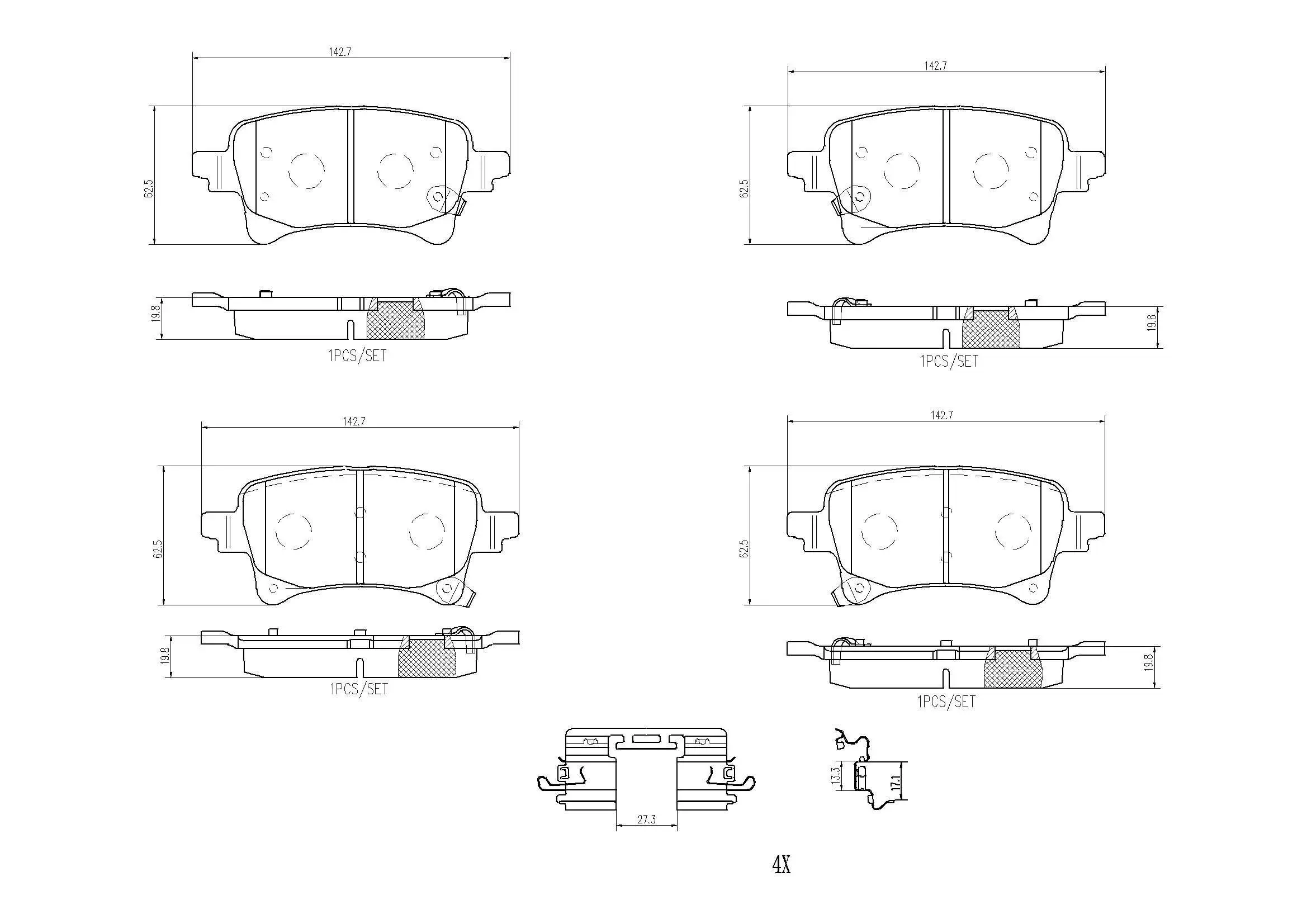 Bremsbelagsatz, Scheibenbremse Hinterachse BREMBO P 37 029