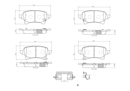 Bremsbelagsatz, Scheibenbremse Hinterachse BREMBO P 37 029 Bild Bremsbelagsatz, Scheibenbremse Hinterachse BREMBO P 37 029