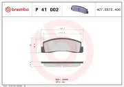 Bremsbelagsatz, Scheibenbremse BREMBO P 41 002