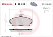 Bremsbelagsatz, Scheibenbremse Vorderachse BREMBO P 44 010