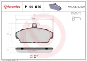 Bremsbelagsatz, Scheibenbremse Vorderachse BREMBO P 44 010