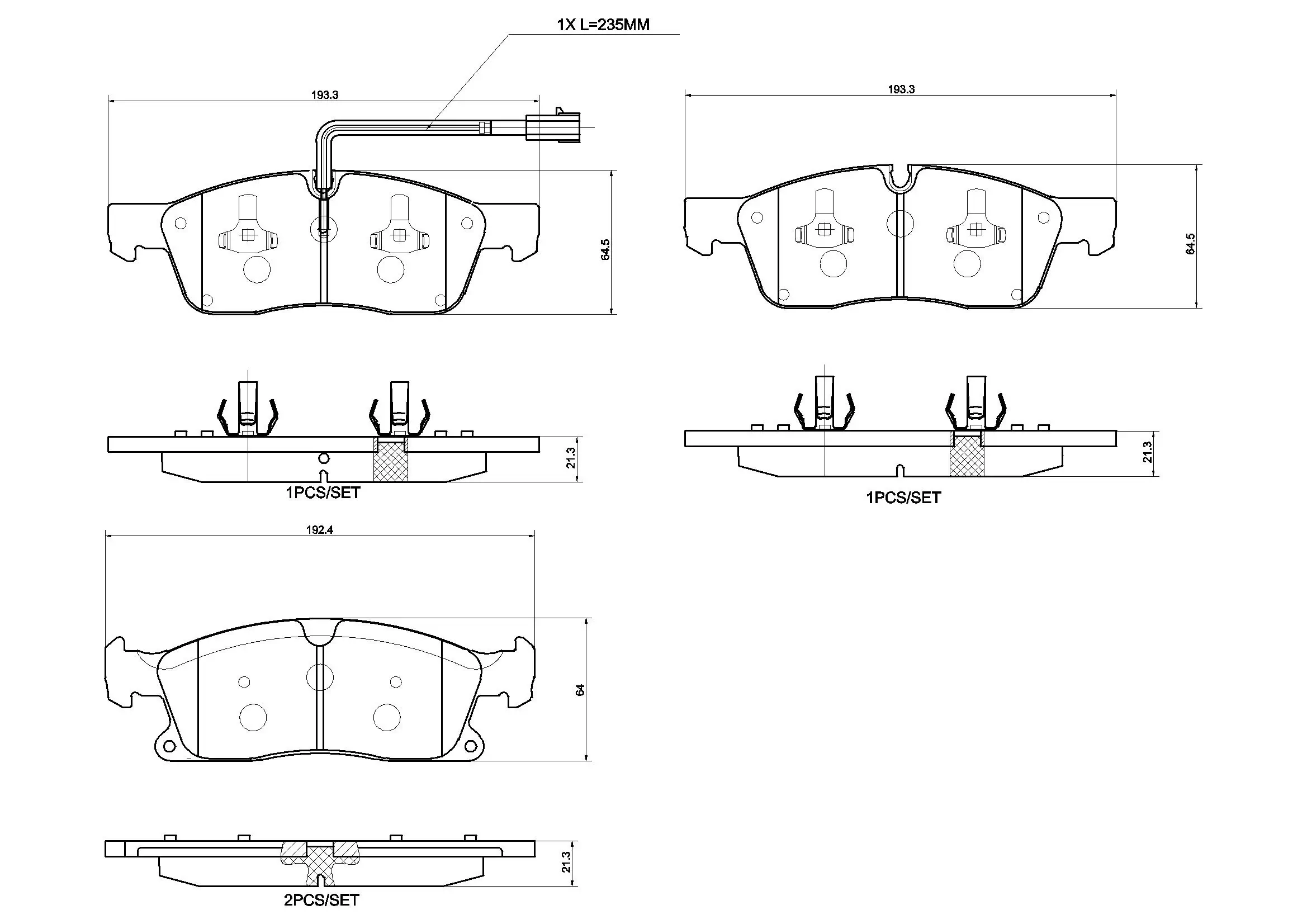 Bremsbelagsatz, Scheibenbremse BREMBO P 48 001