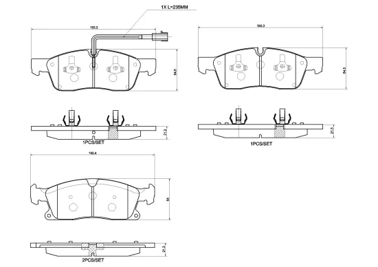 Bremsbelagsatz, Scheibenbremse BREMBO P 48 001 Bild Bremsbelagsatz, Scheibenbremse BREMBO P 48 001