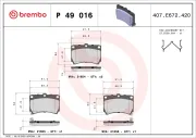 Bremsbelagsatz, Scheibenbremse Vorderachse BREMBO P 49 016