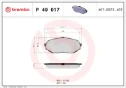 Bremsbelagsatz, Scheibenbremse BREMBO P 49 017