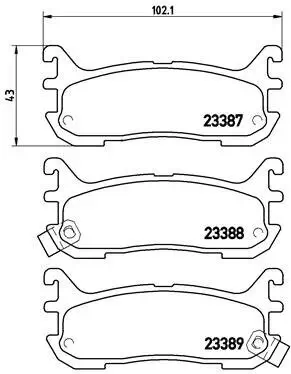 Bremsbelagsatz, Scheibenbremse Hinterachse BREMBO P 49 021