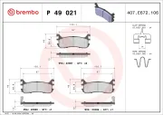 Bremsbelagsatz, Scheibenbremse Hinterachse BREMBO P 49 021