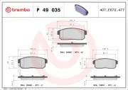 Bremsbelagsatz, Scheibenbremse BREMBO P 49 035