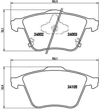 Bremsbelagsatz, Scheibenbremse Vorderachse BREMBO P 49 038