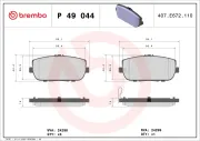 Bremsbelagsatz, Scheibenbremse Hinterachse BREMBO P 49 044