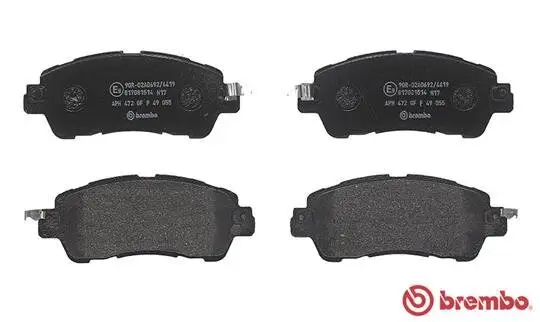 Bremsbelagsatz, Scheibenbremse Vorderachse BREMBO P 49 055 Bild Bremsbelagsatz, Scheibenbremse Vorderachse BREMBO P 49 055