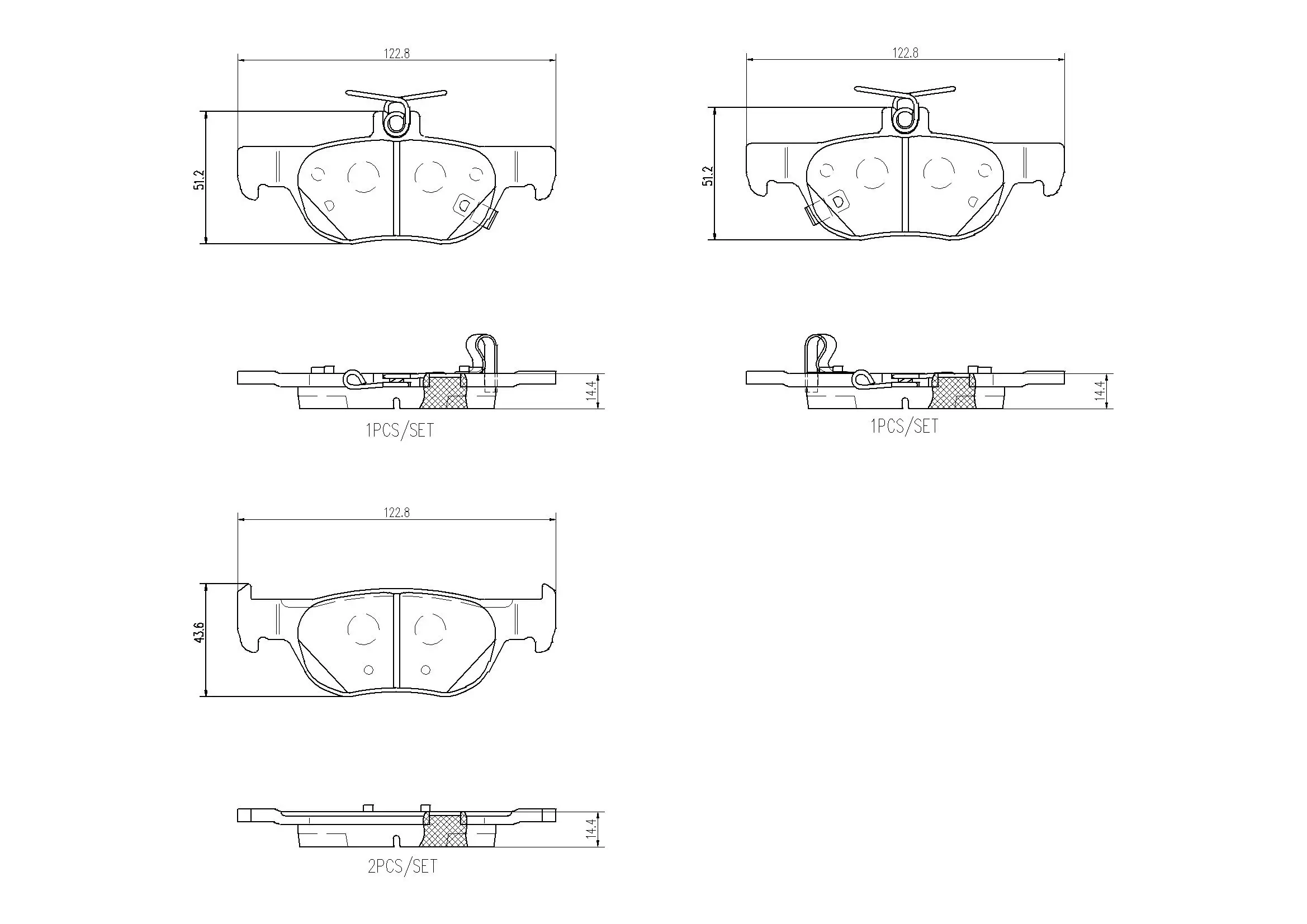 Bremsbelagsatz, Scheibenbremse Hinterachse BREMBO P 49 064