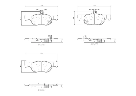 Bremsbelagsatz, Scheibenbremse Hinterachse BREMBO P 49 064 Bild Bremsbelagsatz, Scheibenbremse Hinterachse BREMBO P 49 064