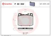 Bremsbelagsatz, Scheibenbremse BREMBO P 50 002