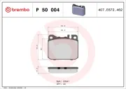 Bremsbelagsatz, Scheibenbremse BREMBO P 50 004