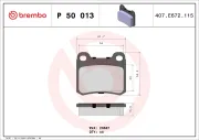 Bremsbelagsatz, Scheibenbremse BREMBO P 50 013