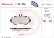 Bremsbelagsatz, Scheibenbremse Vorderachse BREMBO P 50 035