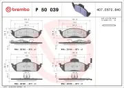 Bremsbelagsatz, Scheibenbremse BREMBO P 50 039