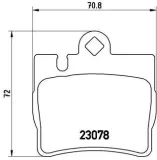 Bremsbelagsatz, Scheibenbremse Hinterachse BREMBO P 50 042