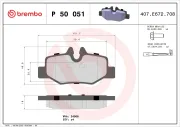 Bremsbelagsatz, Scheibenbremse Hinterachse BREMBO P 50 051