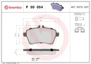 Bremsbelagsatz, Scheibenbremse Vorderachse BREMBO P 50 054