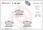 Bremsbelagsatz, Scheibenbremse Vorderachse BREMBO P 50 057