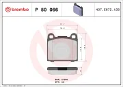 Bremsbelagsatz, Scheibenbremse Hinterachse BREMBO P 50 066