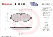 Bremsbelagsatz, Scheibenbremse BREMBO P 50 085