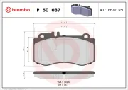 Bremsbelagsatz, Scheibenbremse Vorderachse BREMBO P 50 087