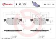 Bremsbelagsatz, Scheibenbremse BREMBO P 50 102