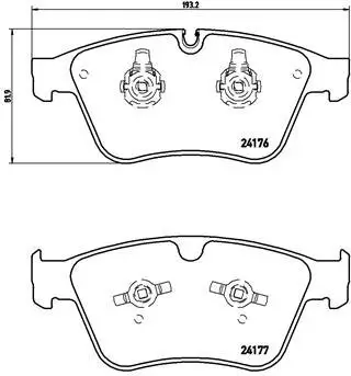 Bremsbelagsatz, Scheibenbremse Vorderachse BREMBO P 50 105 Bild Bremsbelagsatz, Scheibenbremse Vorderachse BREMBO P 50 105