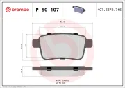 Bremsbelagsatz, Scheibenbremse BREMBO P 50 107