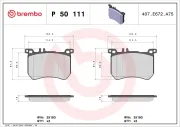 Bremsbelagsatz, Scheibenbremse Vorderachse BREMBO P 50 111