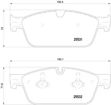 Bremsbelagsatz, Scheibenbremse Vorderachse BREMBO P 50 112